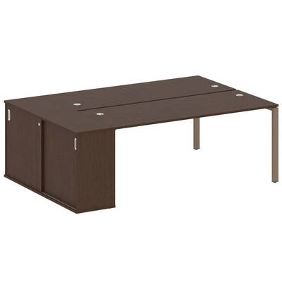 Metal System Style БП.РС-СШК-1.5 (Венге цаво/мокко) Рабочая станция на П-образном м/к с опорным шкафом-купе