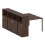 Metal System Style БП.РС-СШК-4.2 (Венге цаво/мокко) Рабочая станция на П-образном м/к с опорным шкафом-купе
