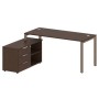 Metal System Style БП.РС-СТС-2.4 Л (Венге цаво/мокко) Рабочая станция на П-образном м/к с опорной тумбой левая