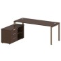 Metal System Style БП.РС-СТС-2.5 Л (Венге цаво/мокко) Рабочая станция на П-образном м/к с опорной тумбой левая