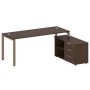 Metal System Style БП.РС-СТС-2.5 Пр (Венге цаво/мокко) Рабочая станция на П-образном м/к с опорной тумбой правая