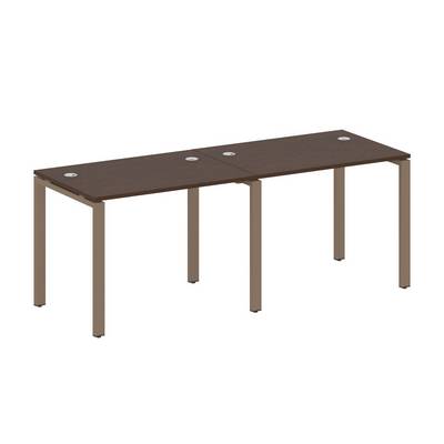 Metal System Style БП.СМ-2.1 (Венге цаво/мокко) Рабочая станция на 2 раб.места на П-образном м/к