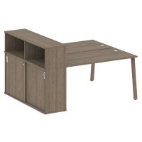 Metal System Style БА.РС-СШК-2.3 (Вяз благородный/мокко) Рабочая станция на А-образном м/к с опорным шкафом-купе