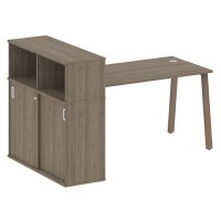 Metal System Style БА.РС-СШК-3.3 (Вяз благородный/мокко) Стол письменный на А-образном м/к с опорным шкафом-купе