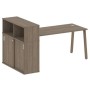 Metal System Style БА.РС-СШК-3.4 (Вяз благородный/мокко) Стол письменный на А-образном м/к с опорным шкафом-купе