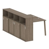 Metal System Style БА.РС-СШК-4.1 (Вяз благородный/мокко) Рабочая станция на А-образном м/к с опорным шкафом-купе