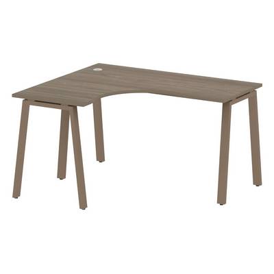 Metal System Style БА.СА-3 Л (Вяз благородный/мокко) Стол криволинейный левый на А-образном м/к