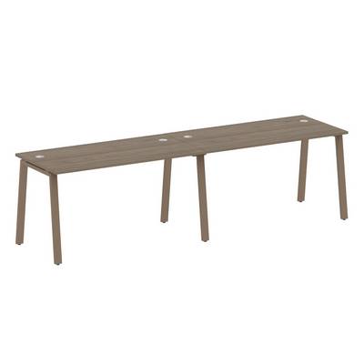 Metal System Style БА.СМ-2.3 (Вяз благородный/мокко) Рабочая станция на 2 раб.места на А-образном м/к