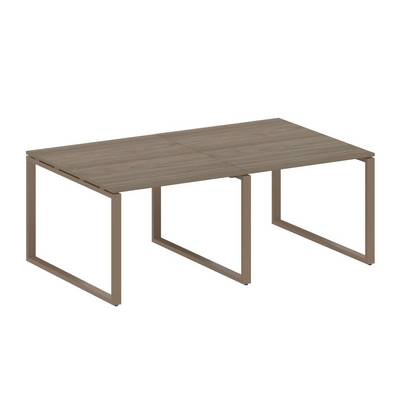 Metal System Style БО.ПРГ-2.1 (Вяз благородный/мокко) Переговорный стол (2 столешницы) на О-образном м/к