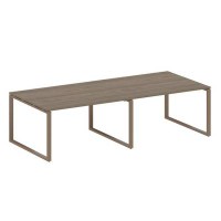 Metal System Style БО.ПРГ-2.3 (Вяз благородный/мокко) Переговорный стол (2 столешницы) на О-образном м/к