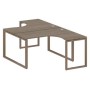 Metal System Style БО.РАС-СА-2.3 (Вяз благородный/мокко) Рабочая станция криволинейная на О-образном м/к