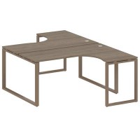 Metal System Style БО.РАС-СА-2.4 (Вяз благородный/мокко) Рабочая станция криволинейная на О-образном м/к
