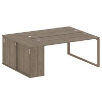 Metal System Style БО.РС-СШК-1.4 (Вяз благородный/мокко) Рабочая станция на О-образном м/к с опорным шкафом-купе