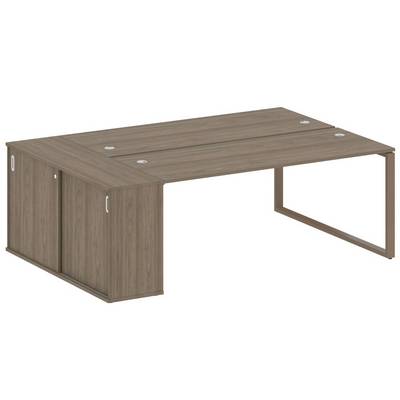 Metal System Style БО.РС-СШК-1.5 (Вяз благородный/мокко) Рабочая станция на О-образном м/к с опорным шкафом-купе