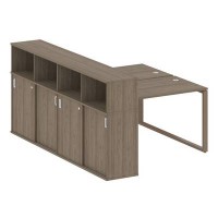 Metal System Style БО.РС-СШК-4.2 (Вяз благородный/мокко) Рабочая станция на О-образном м/к с опорным шкафом-купе