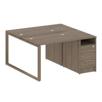 Metal System Style БО.РС-СТП-2.1 (Вяз благородный/мокко) Рабочая станция на О-образном м/к с опорной тумбой