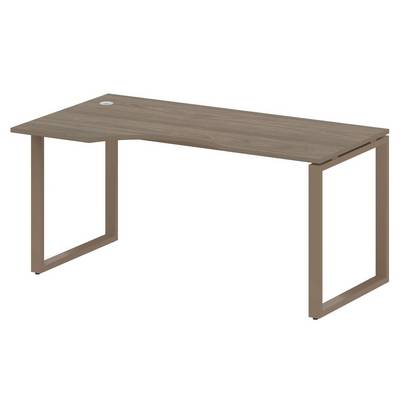 Metal System Style БО.СА-1 Л (Вяз благородный/мокко) Стол криволинейный левый на О-образном м/к