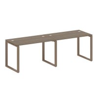 Metal System Style БО.СМ-2.2 (Вяз благородный/мокко) Рабочая станция на 2 раб.места на О-образном м/к