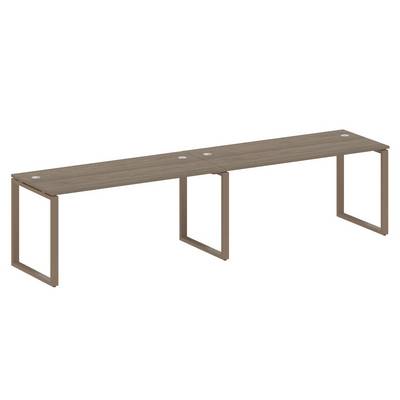 Metal System Style БО.СМ-2.4 (Вяз благородный/мокко) Рабочая станция на 2 раб.места на О-образном м/к