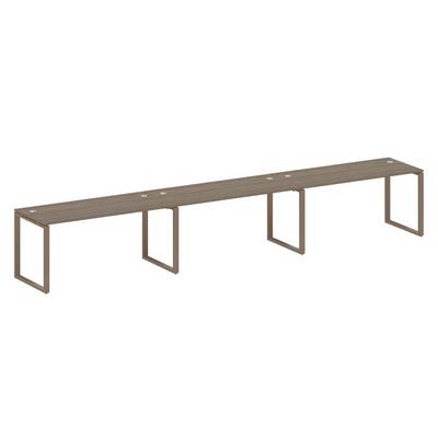 Metal System Style БО.СМ-3.4 (Вяз благородный/мокко) Рабочая станция на 3 раб.места на О-образном м/к