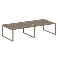 Metal System Style БО.СМ-4.4 (Вяз благородный/мокко) Рабочая станция на 4 раб.места на О-образном м/к