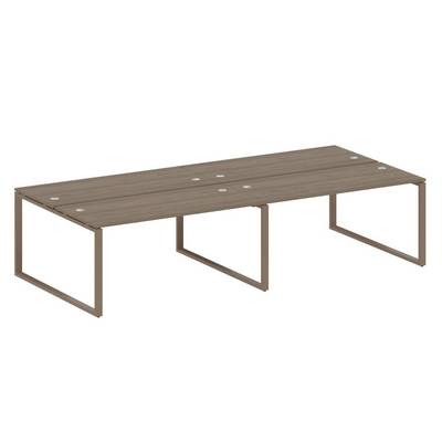 Metal System Style БО.СМ-4.4 (Вяз благородный/мокко) Рабочая станция на 4 раб.места на О-образном м/к