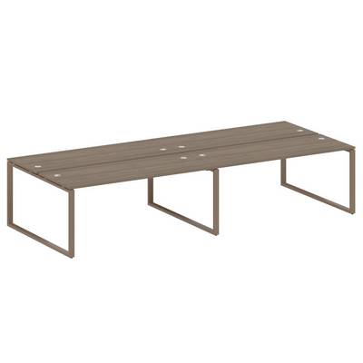 Metal System Style БО.СМ-4.5 (Вяз благородный/мокко) Рабочая станция на 4 раб.места на О-образном м/к