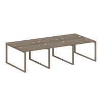 Metal System Style БО.СМ-6.1 (Вяз благородный/мокко) Рабочая станция на 6 раб.мест на О-образном м/к