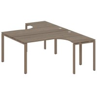 Metal System Style БП.РАС-СА-2.4 (Вяз благородный/мокко) Рабочая станция криволинейная на П-образном м/к