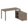 Metal System Style БП.РС-СТС-2.3 Пр (Вяз благородный/мокко) Рабочая станция на П-образном м/к с опорной тумбой правая
