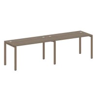 Metal System Style БП.СМ-2.3 (Вяз благородный/мокко) Рабочая станция на 2 раб.места на П-образном м/к