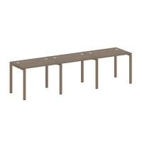 Metal System Style БП.СМ-3.1 (Вяз благородный/мокко) Рабочая станция на 3 раб.места на П-образном м/к