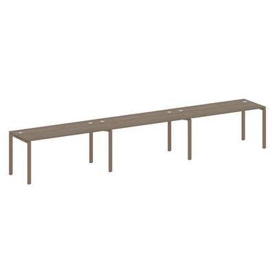 Metal System Style БП.СМ-3.4 (Вяз благородный/мокко) Рабочая станция на 3 раб.места на П-образном м/к