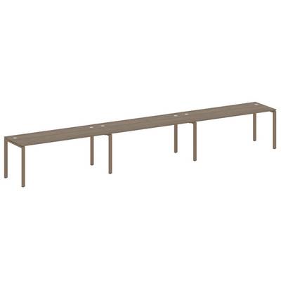 Metal System Style БП.СМ-3.5 (Вяз благородный/мокко) Рабочая станция на 3 раб.места на П-образном м/к