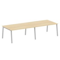 Metal System Style БА.ПРГ-2.4 (Акация лорка/серый) Переговорный стол (2 столешницы) на А-образном м/к