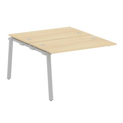 Metal System Style БА.ПРС-СП-2.2 (Акация лорка/серый) Проходной наборный элемент рабочей станции на А-образном м/к (проходная опора Б.ОСП-147, две столешницы, два комплекта траверс)