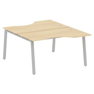 Metal System Style БА.РАС-СА-2.2 (Акация лорка/серый) Рабочая станция криволинейная на А-образном м/к