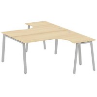 Metal System Style БА.РАС-СА-2.4 (Акация лорка/серый) Рабочая станция криволинейная на А-образном м/к
