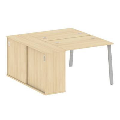 Metal System Style БА.РС-СШК-1.1 (Акация лорка/серый) Рабочая станция на А-образном м/к с опорным шкафом-купе
