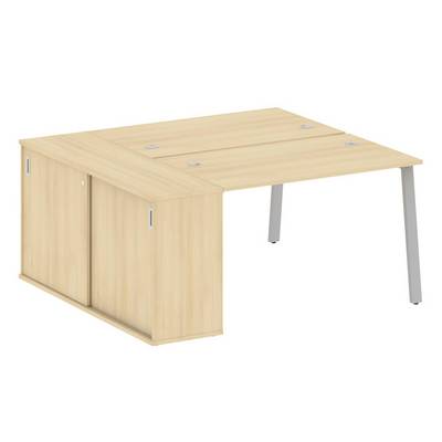 Metal System Style БА.РС-СШК-1.2 (Акация лорка/серый) Рабочая станция на А-образном м/к с опорным шкафом-купе