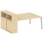 Metal System Style БА.РС-СШК-2.5 (Акация лорка/серый) Рабочая станция на А-образном м/к с опорным шкафом-купе