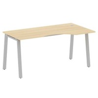 Metal System Style БА.СА-1 Пр (Акация лорка/серый) Стол криволинейный правый на А-образном м/к