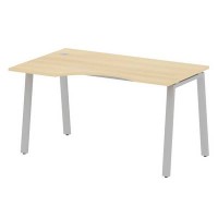 Metal System Style БА.СА-2 Л (Акация лорка/серый) Стол криволинейный левый на А-образном м/к