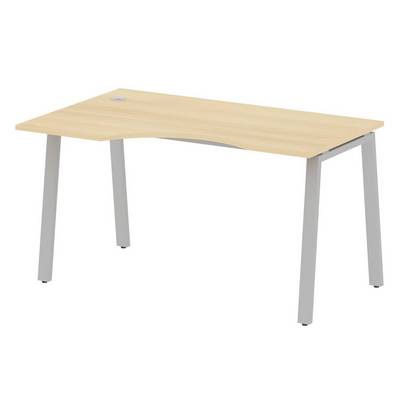 Metal System Style БА.СА-2 Л (Акация лорка/серый) Стол криволинейный левый на А-образном м/к