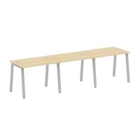 Metal System Style БА.СМ-3.1 (Акация лорка/серый) Рабочая станция на 3 раб.места на А-образном м/к