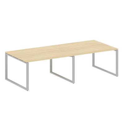 Metal System Style БО.ПРГ-2.3 (Акация лорка/серый) Переговорный стол (2 столешницы) на О-образном м/к