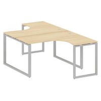 Metal System Style БО.РАС-СА-2.3 (Акация лорка/серый) Рабочая станция криволинейная на О-образном м/к