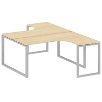 Metal System Style БО.РАС-СА-2.4 (Акация лорка/серый) Рабочая станция криволинейная на О-образном м/к