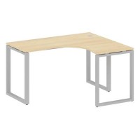 Metal System Style БО.СА-3 Пр (Акация лорка/серый) Стол криволинейный правый на О-образном м/к