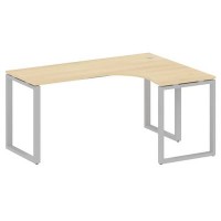 Metal System Style БО.СА-4 Пр (Акация лорка/серый) Стол криволинейный правый на О-образном м/к
